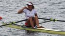 Česká veslařka Miroslava Knapková slaví zlatou medaili na OH 2012 v Londýně.