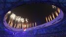 Závěrečný ceremoniál paralympijských her v Pekingu ozdobil efektní ohňostroj.