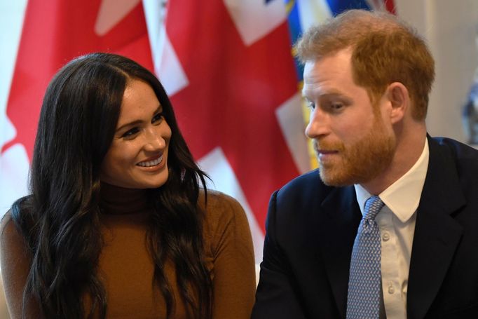 Princ Harry a jeho manželka Meghan, vévodové ze Sussexu, navštívili Kanadský dům v Londýně (7. ledna 2020)