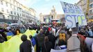 Demonstrace na Václavském náměstí. Praha, 27. 2. 2022