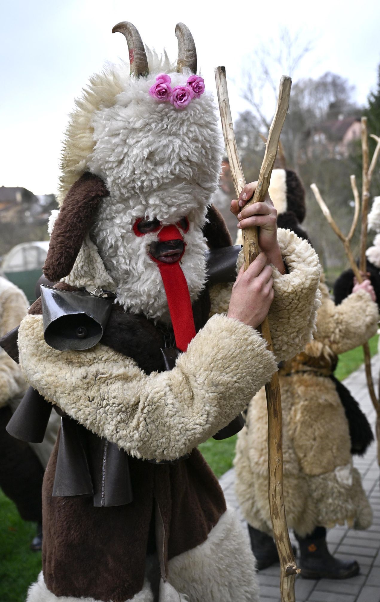 ČR; zábava; folklor; Vánoce; Lidečko. Mikuláš, čert,