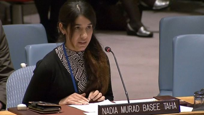 Zbavte se Islámského státu, prohlásila Nadia Muradová v roce 2015 v Radě bezpečnosti OSN