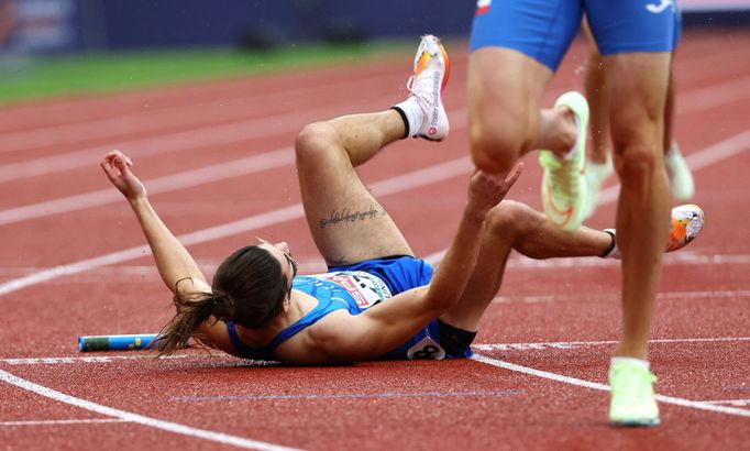 Mnichov 2022: Pietro Pivotto, rozběh štafety 4x400 m na ME v atletice