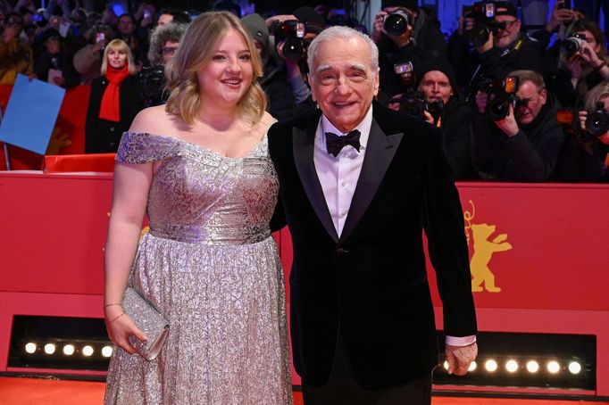 Martin Scorsese na červeném koberci s dcerou Francescou.