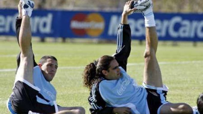 Argentinští fotbalisté Rodriguez a Sorin se připravují na MS v Německu.