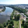 Lávka Holešovice – Karlín, architekt Petr Tej - dronový záběr