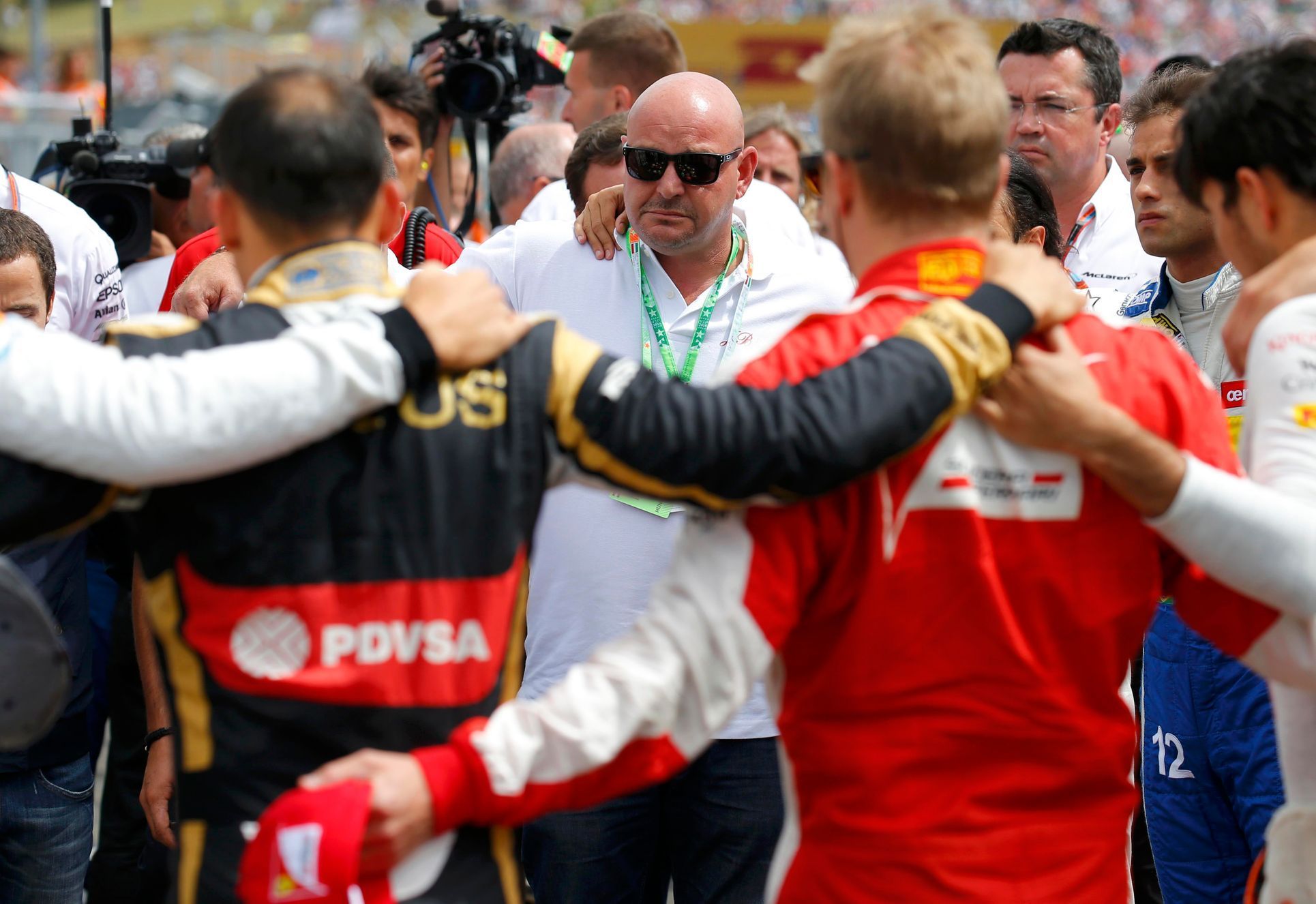 F1, VC Maďarska 2015: minuta ticha za Julese Bianchiho - otec Jules Bianchi