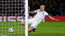 Maicon of Porto attempts to clear a deflection from Ivan Marcano as he scores an own goal for Chelsea's first goal