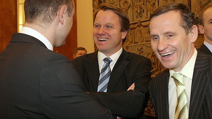Jiří Čunek a Martin Bursík se baví.