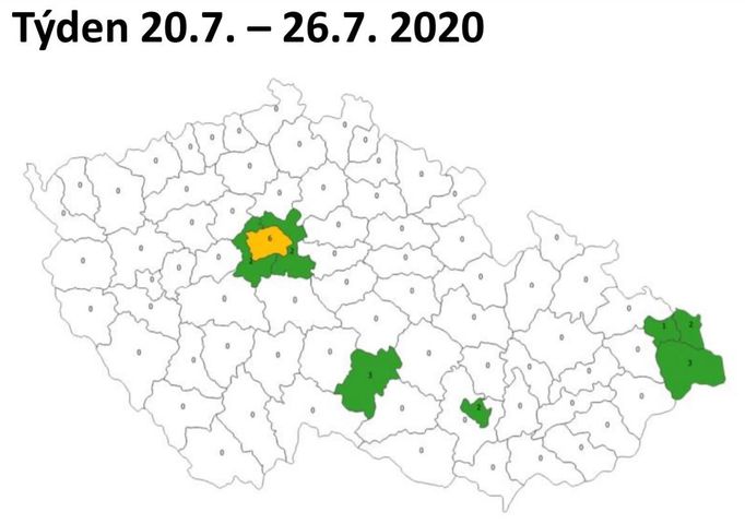 Hodnocení situace kolem koronaviru na okresní úrovni dle nového semaforu v minulém týdnu.