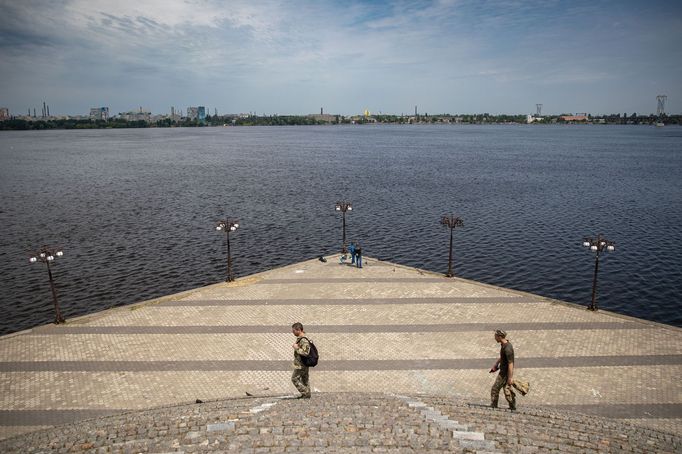 Město Dnipro na jihovýchodní Ukrajině.