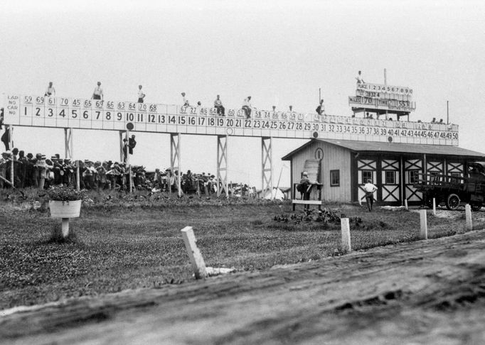 Indy 500 1911: manuální výsledková tabule