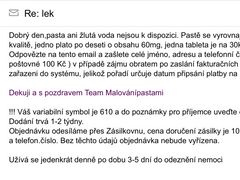 Zpráva s nabídkou Ivermektinu, která dorazila, když ho Aktuálně.cz poptalo na e-mailu z Netíkova profilu.