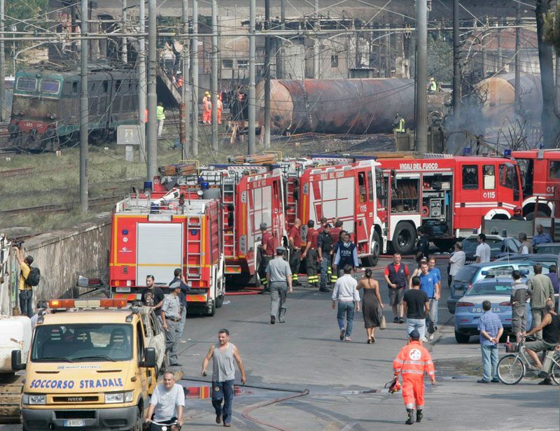Exploze vlaku v Itálii