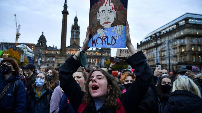 Protesty v Glasgow za klima.