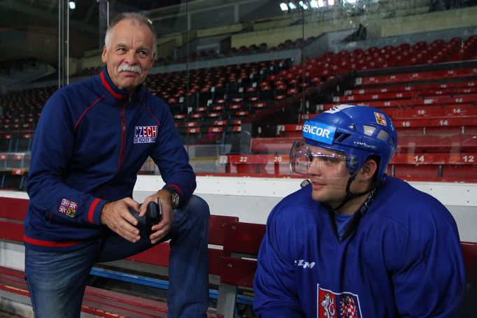 Sraz hokejové reprezentace před Karjalou 2015: Slavomír Lener a Marek Trončinský