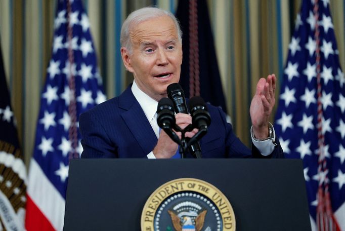 Americký prezident Joe Biden na tiskové konferenci k výsledkům voleb do Kongresu, snímek z 9. listopadu 2022.