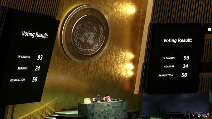 Hlasování Rady OSN pro lidská práva o vyloučení Ruska.