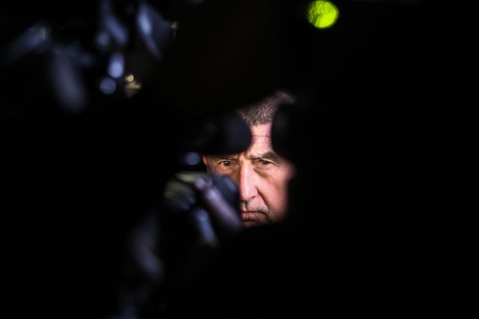 Andrej Babiš. Záběr z volebního štábu Hnutí ANO. Praha, 26. 5. 2019.