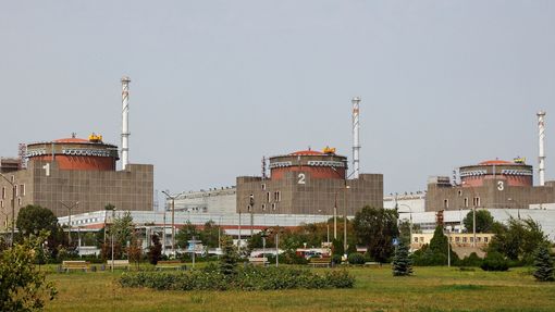 Záporožská jaderná elektrárna na Ukrajině.