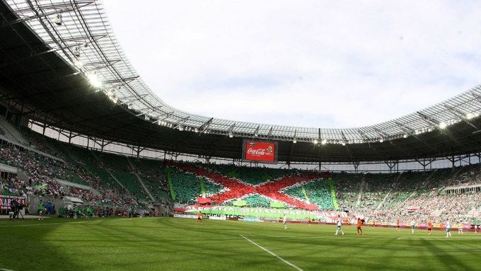Stadion ve Vratislavi, kde Češi odehrají všechny tři zápasy skupiny A