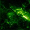 TRACE gives scientists a close-up view of the sunspot region 486 thanks to higher spatial and temporal resolution. Click for higher resolution version. Credit: NASA / LMSAL The strongest flare of this solar cycle, in April 2000, a category X20 flare, was not directed at Earth. The Sun's activity varies on an 11-year cycle, with the strongest "solar max" years in 2000-2001. Powerful flares often erupt during the declining phase of the cycle, however, says Fleck. Coronal mass ejections (CMEs) can be associated with solar flares, though scientists don't know which comes first. The violent discharges of electrically charged gas from the Sun's corona are the largest explosions in the solar system. CMEs launch up to 10 billion tons of ionized gas into space at speeds of one to two million miles an hour. CMEs can cause magnetic storms by interacting with the Earth's magnetic field, distorting its shape and accelerating electrically charged particles trapped within. The increased solar activity is also having an effect on the International Space Station. Tuesday and Wednesday, the Expedition 8 crew of Commander Mike Foale and Flight Engineer Alexander Kaleri will spend brief periods of time in the aft end of the Zvezda Service Module, which is the location aboard the Station most shielded from higher levels of radiation. The crew will spend about 20 minutes in Zvezda, twice on each orbit of the Earth for about three orbits, until the station phases out of the high radiation areas (high magnetic latitudes). Asking the crew to periodically and briefly relocate to Zvezda is not unprecedented. Expeditions 2 & 3 briefly "avoided" high radiation periods in April and November 2001.