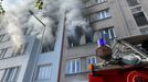 Požár bytu ve Strojnické ulici.