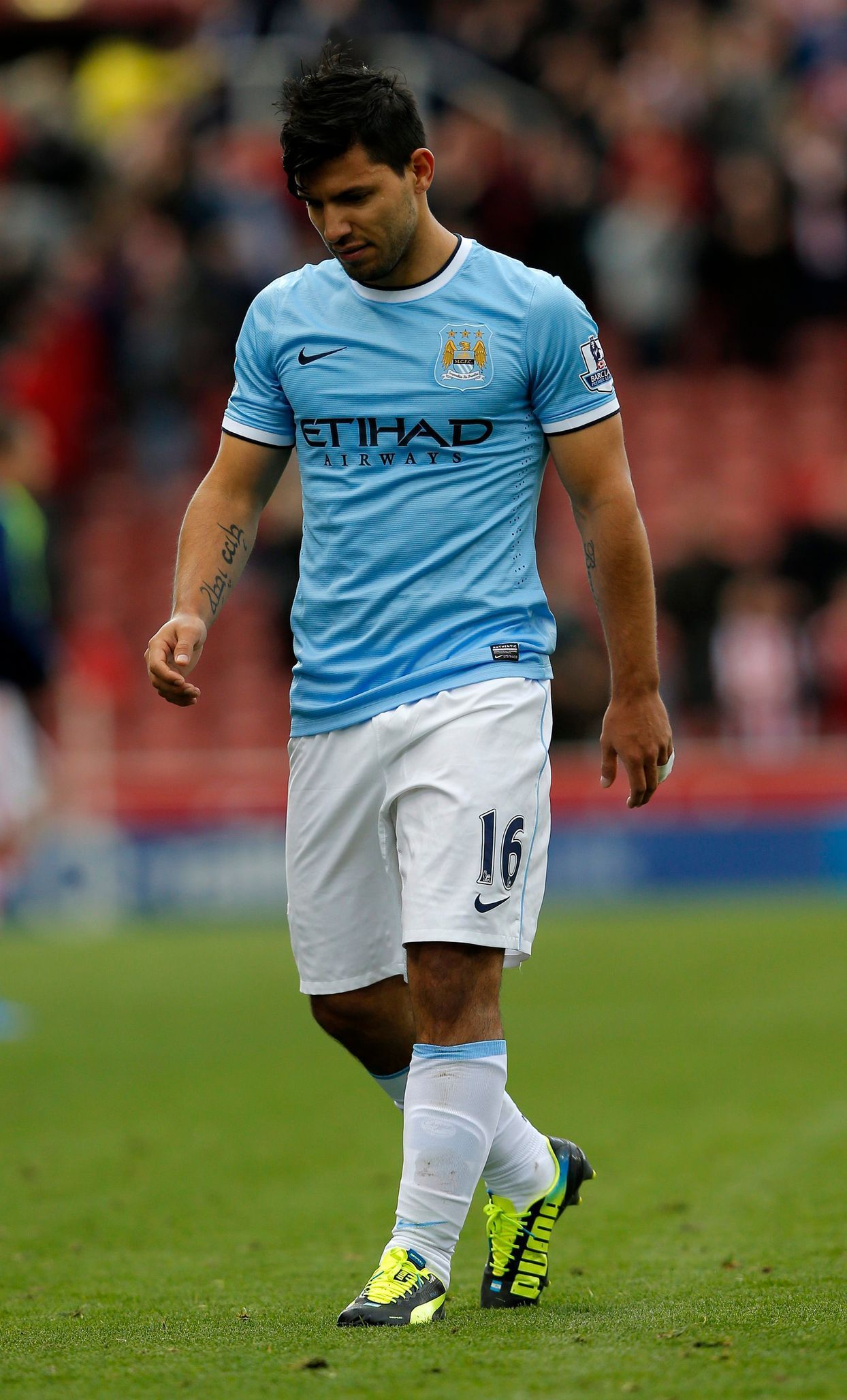 Sergio Agüero v zápase Stoke - Manchester City