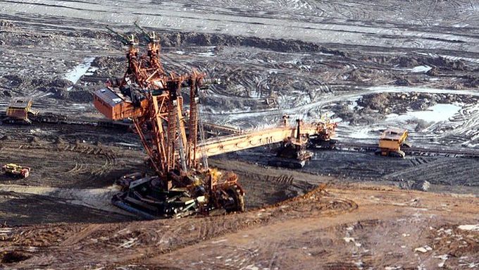 Těžba uhlí na sokolovsku.