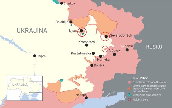 Aktuální mapa bojů na Donbase.