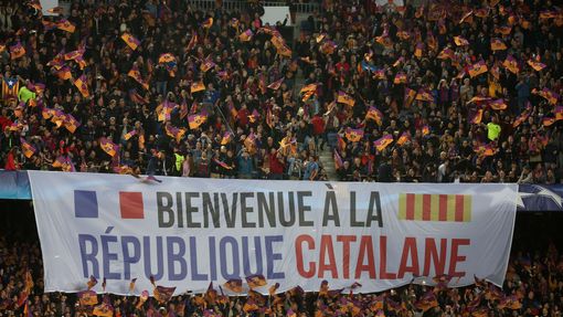 LM, Barcelona- Paris St Germain: fanoušci Barcelony - Vítejte v Katalánské republice