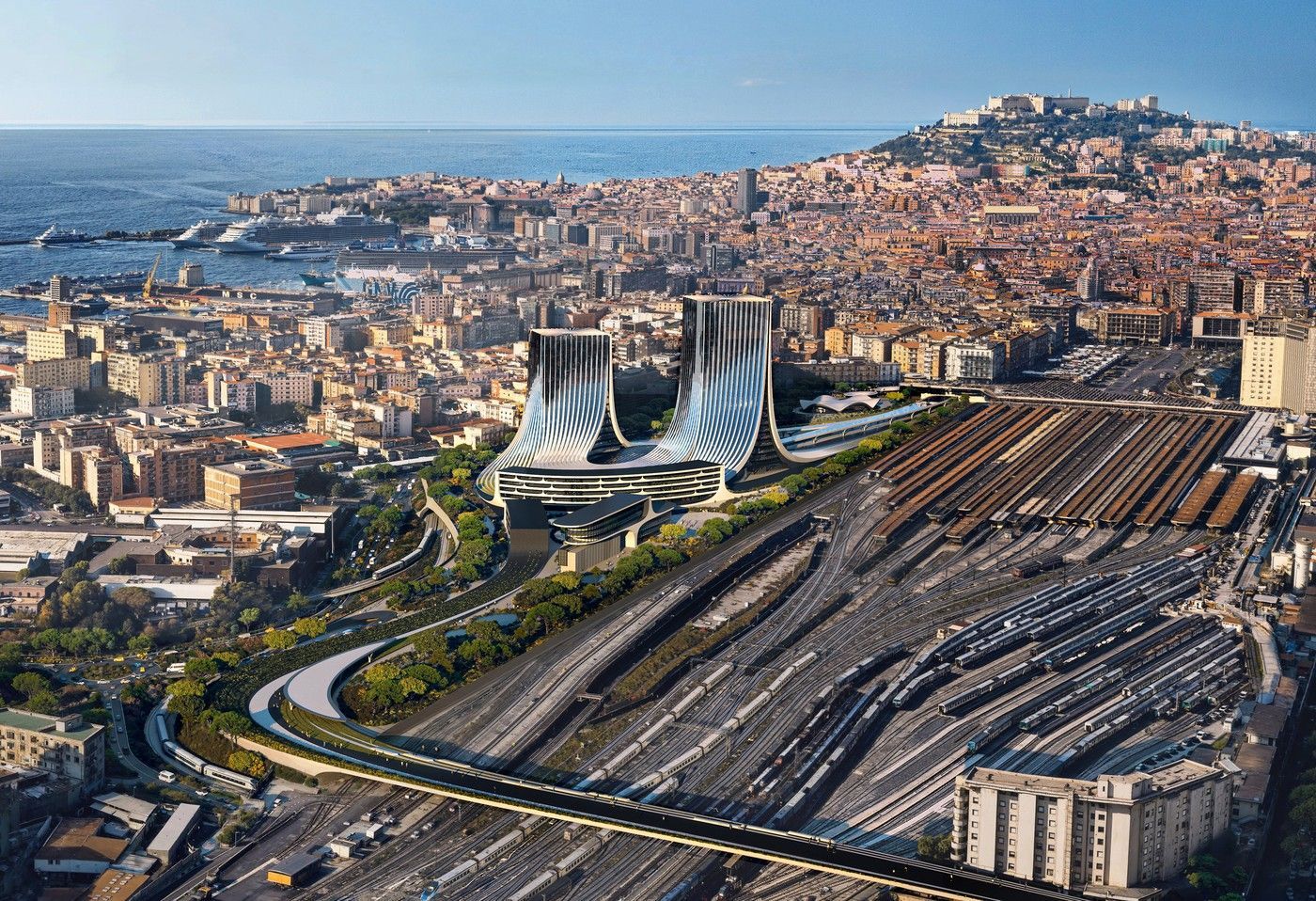 Neapol, věže, projekt, architektura, stavba