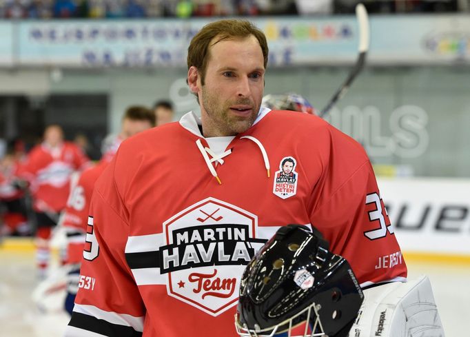 Brankář Petr Čech na exhibici Martina Havláta