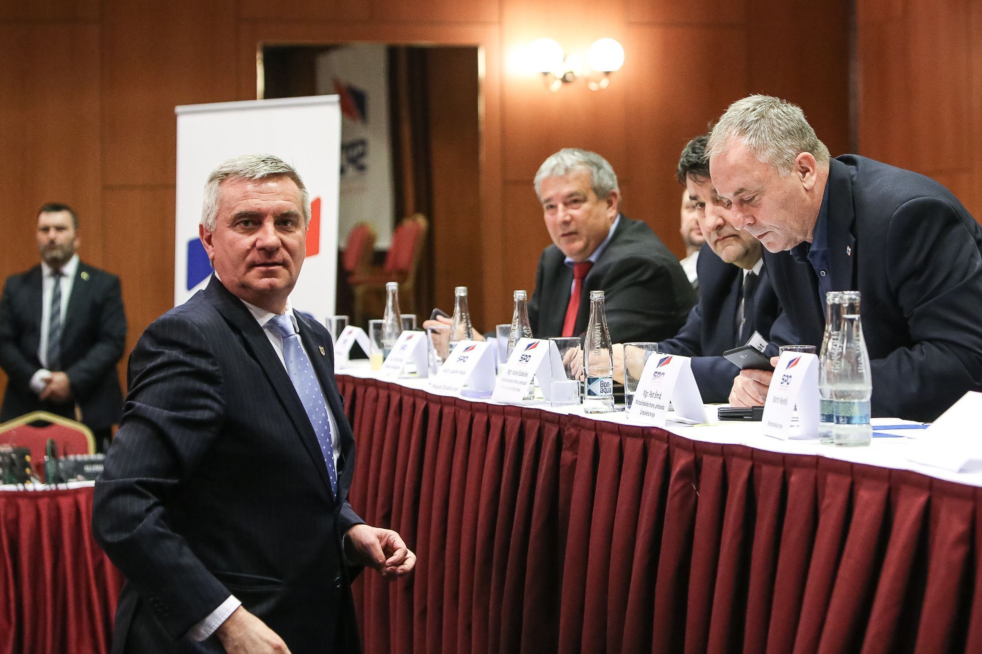 Volební sjezd SPO Zemanovci - Miloš Zeman, Martin Nejedlý, Vratislav Mynář - 28.3.2018