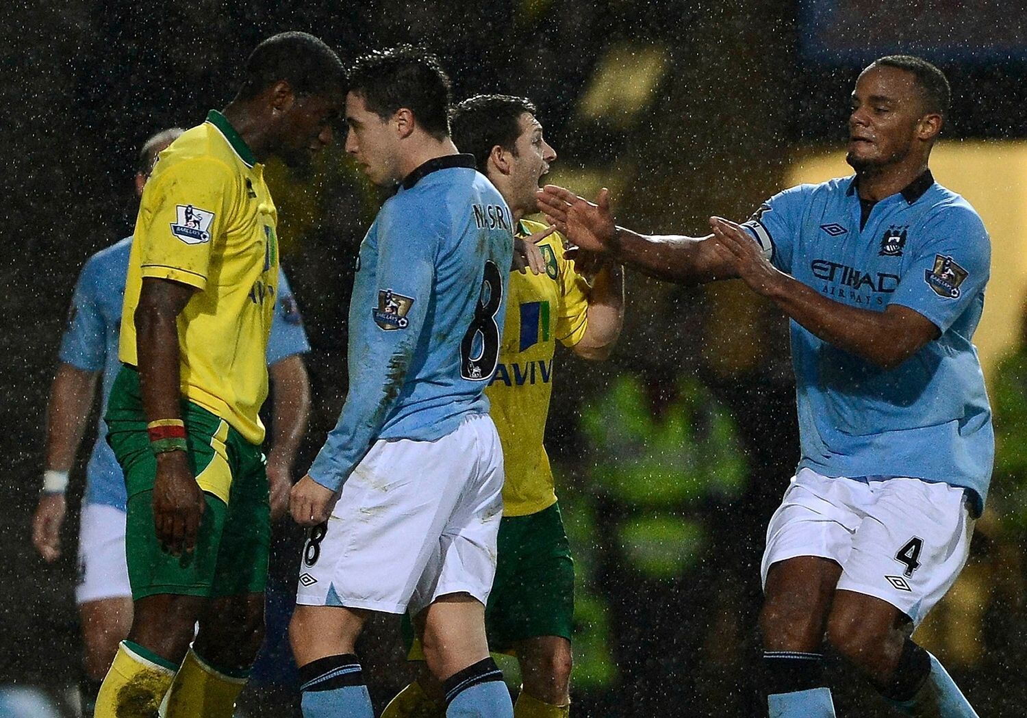 Premier League, Norwich City - Manchester City: Sebastien Bassong - Samir Nasri