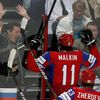 Rusko - Finsko, semifinále MS, Malkin slaví