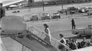 Jacqueline Kennedy (L), widow of former U.S. President John F. Kennedy, boards Air Force One at Love Field following his assassination in Dallas,Texas, in this handout image taken on November 22, 1963. Friday, November 22, 2013, will mark the 50th anniversary of JFK's assassination.