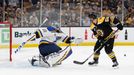 7. finále NHL 2018/19, Boston - St. Louis: Brankář Jordan Binnington a Noel Acciari