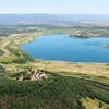 Letecké fotografie povrchových hnědouhelných dolů v severních Čechách