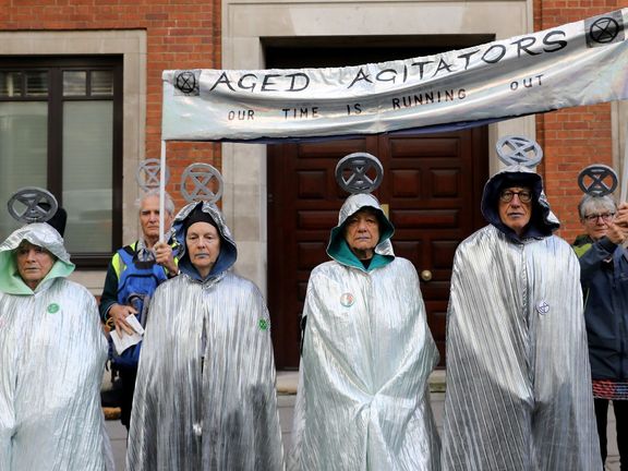Protest klimatických aktivistů v Londýně