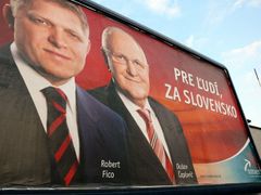 Robert Fico na předvolebním billboardu.