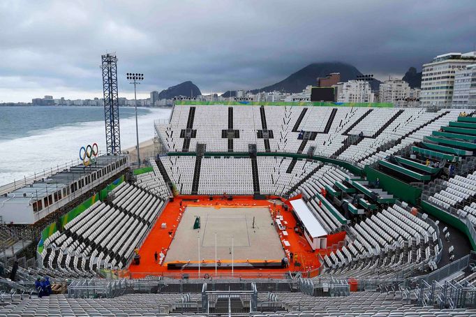 Copacabana Arena pro plážový volejbal pojme až 12 000 diváků.