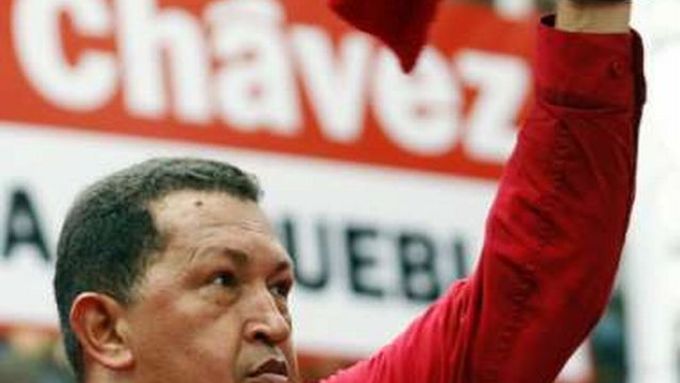Hugo Chávez na předvolebním mítinku