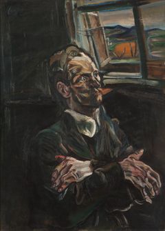 Oskar Kokoschka: Vězeň (Portrét neznámého muže), 1914, olej, plátno, 110 × 72 cm