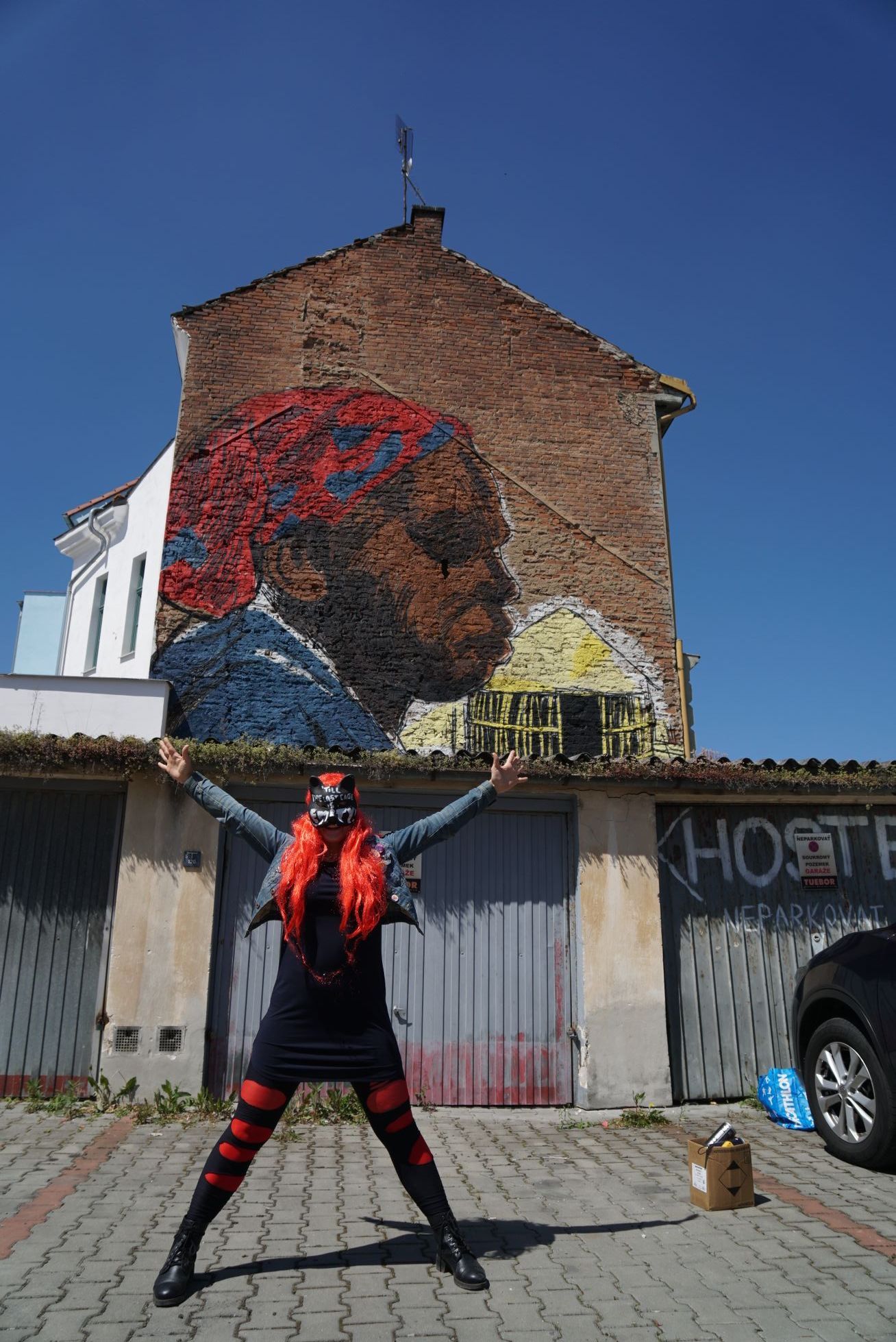 Výtvarnice Toy_Box vytvořila mural / graffiti v Plzni - Tváře klimatické změny, klima, Člověk v tísni
