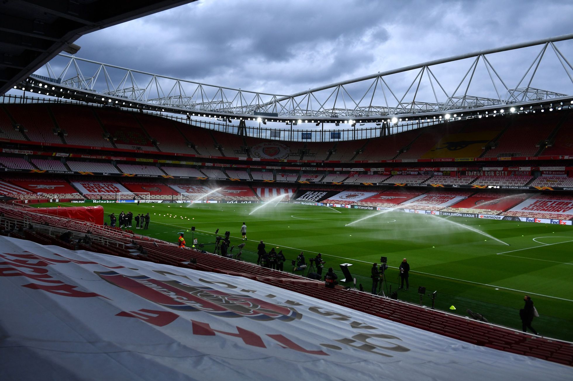 Stadion Emirates Stadium před čtvrtfinále EL Arsenal - Slavia