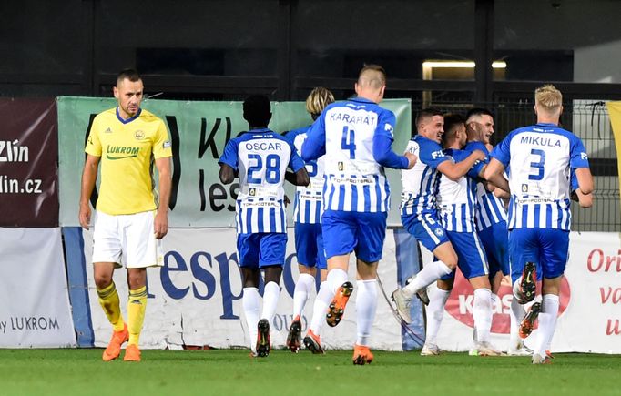 11. kolo fotbalové FORTUNA:LIGY, Zlín - Liberec: Radost fotbalistů Liberce