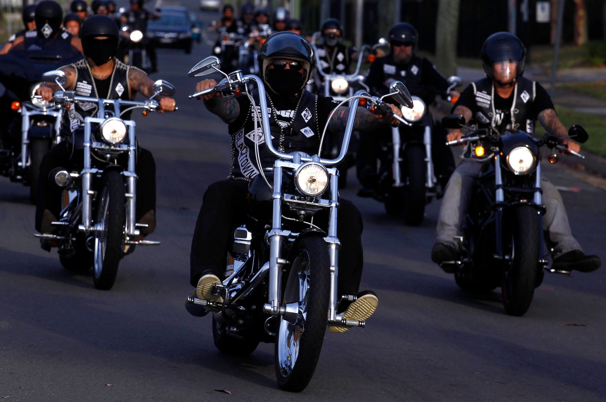 Members of the Mongols Motorcycle Club