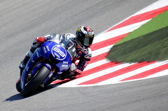 Španělský motocyklista Jorge Lorenzo v MotoGP během Velké ceny San Marina 2012.