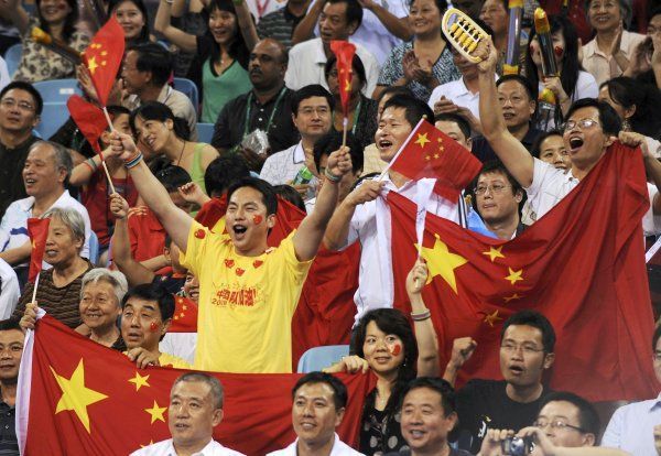 Čínské publikum na stolním tenise